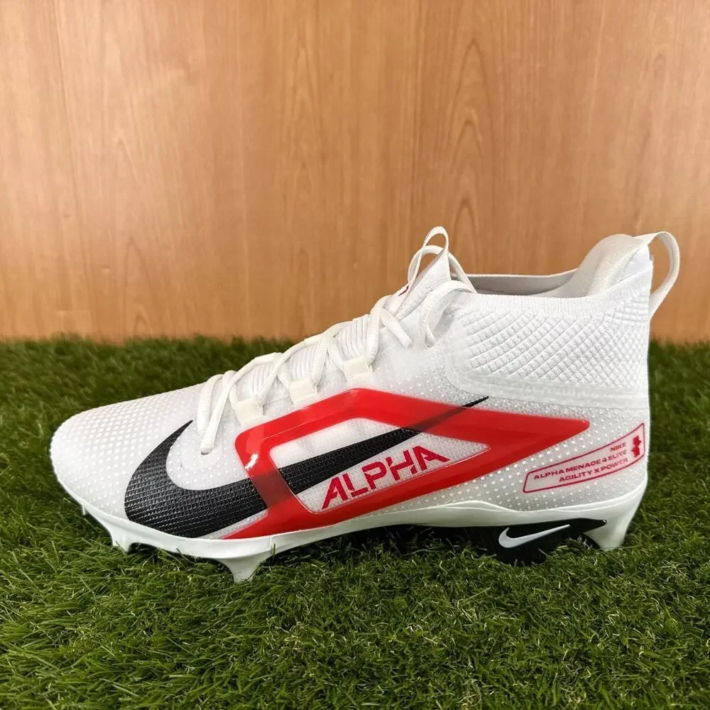 Nike Alpha Menace 4 Elite Red White Football Cleats IB2501-108 Men's Size 12